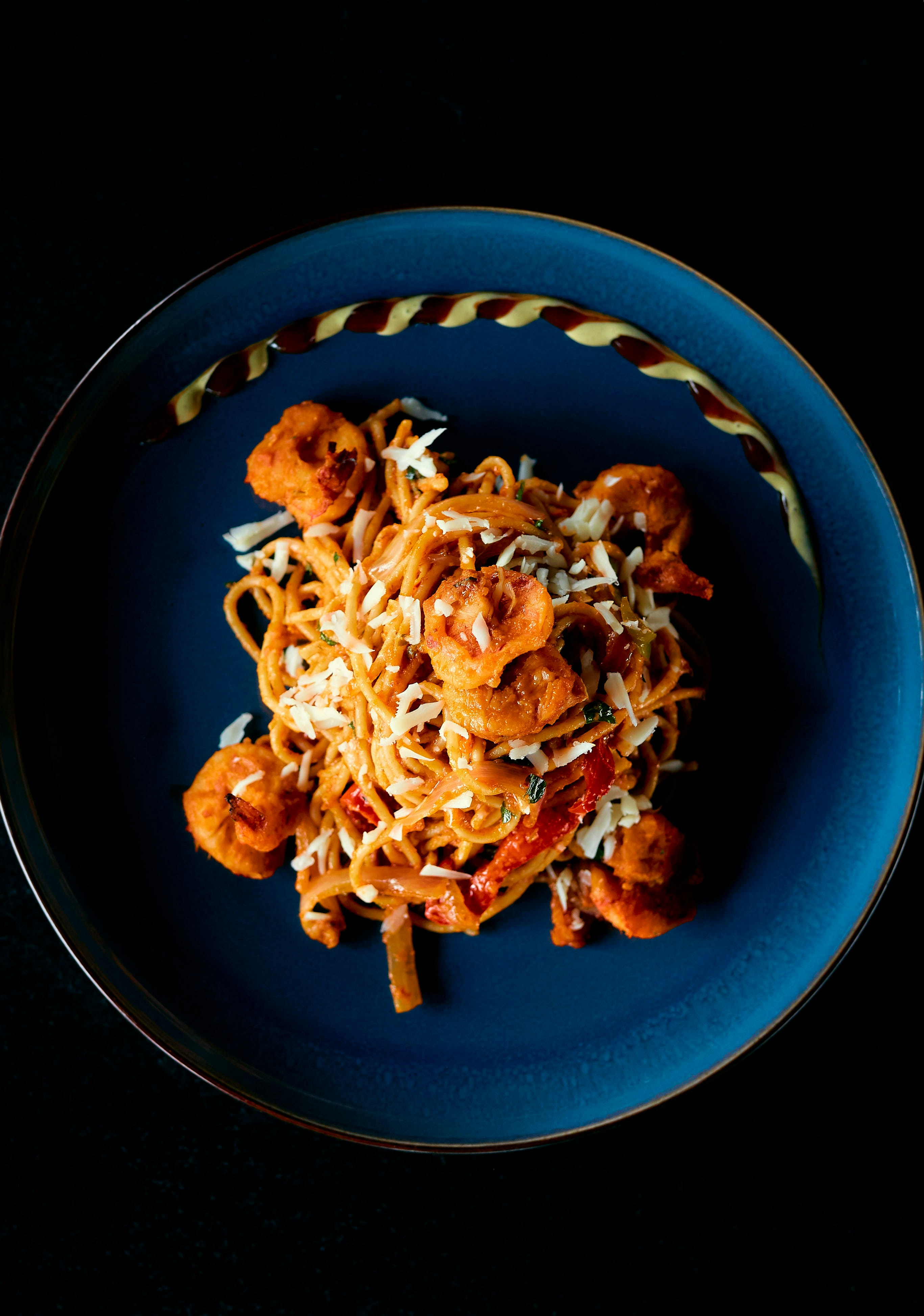 Cremige Crevetten-Tomaten-Pasta